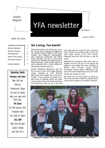 YFA newsletter - young farmers ambassadors of the united kingdom