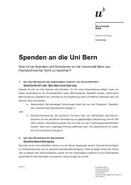 Spenden an die Uni Bern - Finanzabteilung - Universität Bern