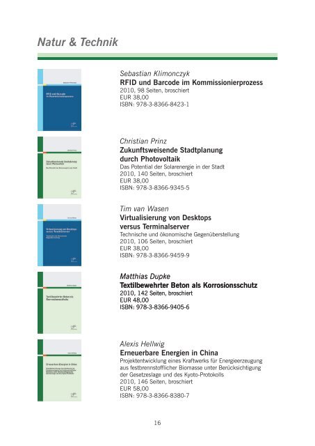 Diplomica Verlag - Publikationen 2010/2011