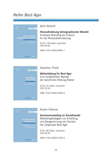 Diplomica Verlag - Publikationen 2010/2011