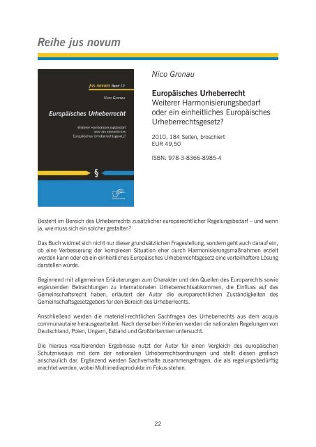 Diplomica Verlag - Publikationen 2010/2011