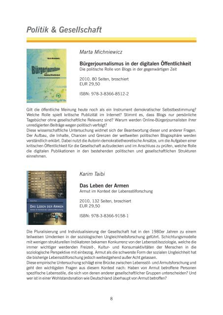 Diplomica Verlag - Publikationen 2010/2011