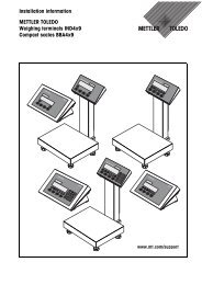 Installation information IND4x9 / BBA4x9 - METTLER TOLEDO