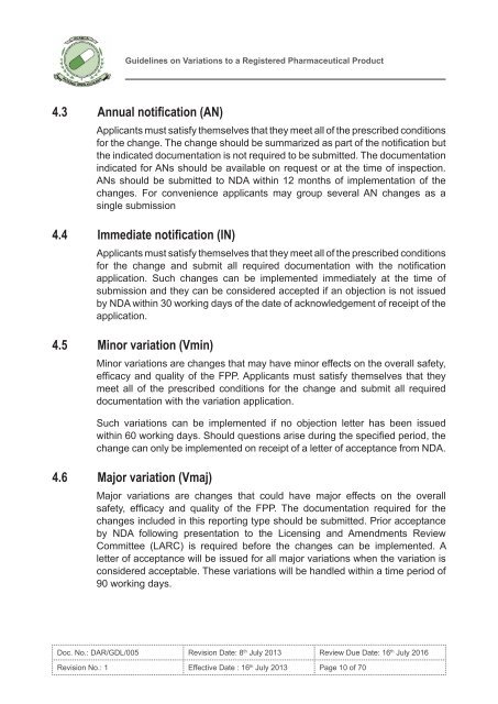 guidelines on variations to a registered pharmaceutical product