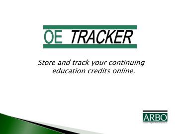 See how OE TRACKER works! - arbo