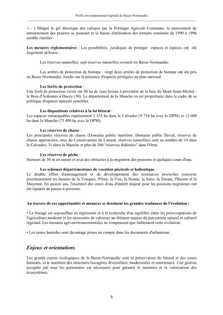 Profil rÃ©gional environnemental 2006 - DREAL Basse-Normandie