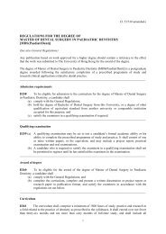 Regulation and Syllabus - Faculty of Dentistry, The University of ...