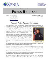 Annual Police Awards Ceremony - City of Xenia