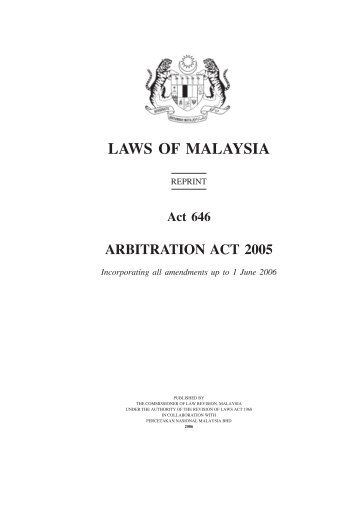 Act 646 ARBITRATION ACT 2005