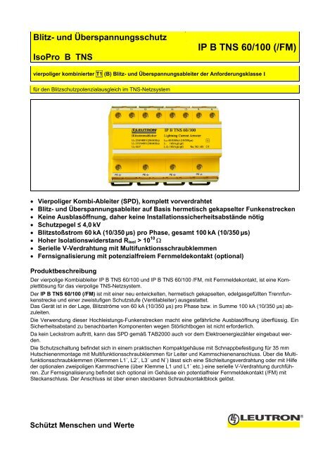 Ip B Tns 60 100 Fm Leutron Gmbh