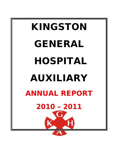 Auxiliary Annual Report - Kingston General Hospital