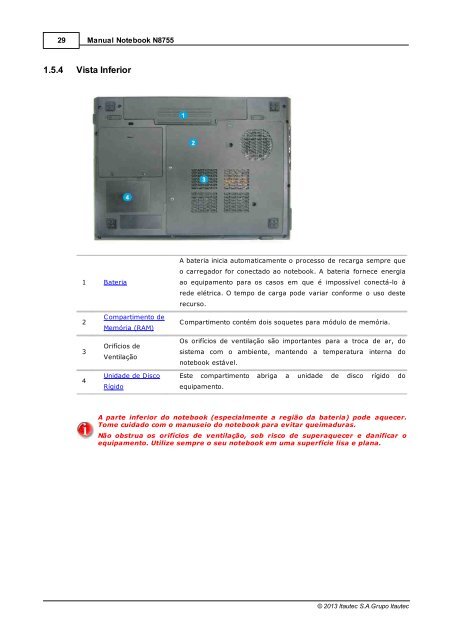 Manual Notebook N8755 - Itautec