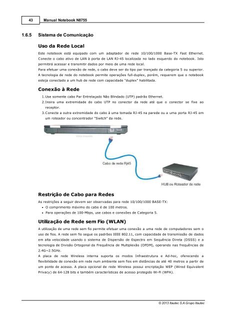 Manual Notebook N8755 - Itautec