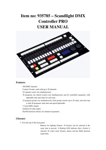 Scandlight DMX Controller PRO USER MANUAL - Ljudia