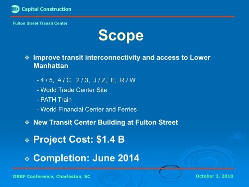 MTA Capital Construction - Dispute Resolution Board Foundation