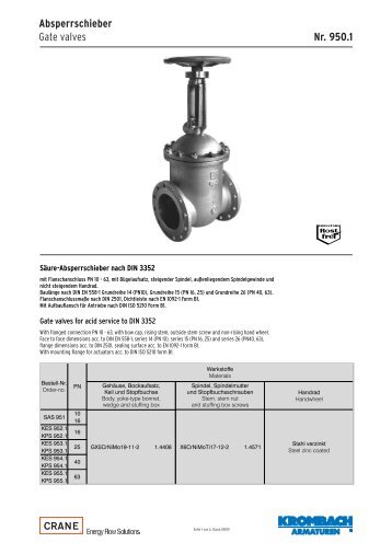 Absperrschieber Typ 950.1 - Krombach