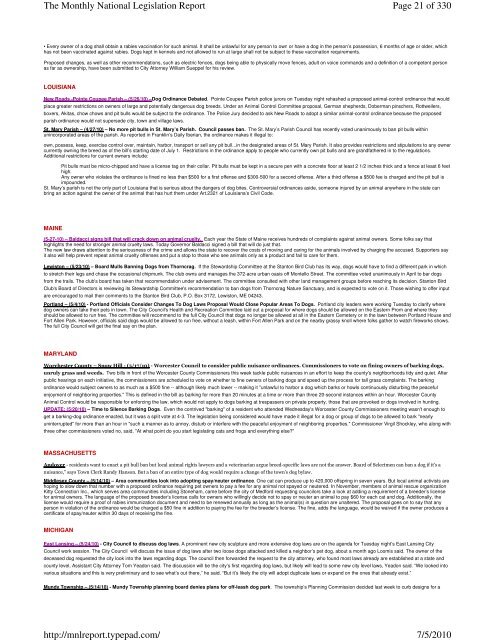 Page 1 of 330 The Monthly National Legislation Report 7/5/2010 ...