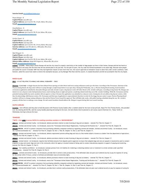 Page 1 of 330 The Monthly National Legislation Report 7/5/2010 ...