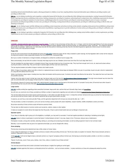 Page 1 of 330 The Monthly National Legislation Report 7/5/2010 ...