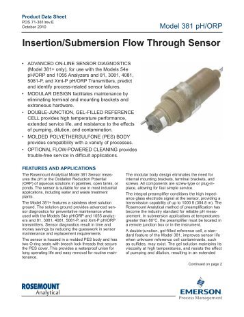 Insertion/Submersion Flow Through Sensor - BKW Instruments