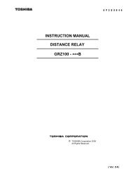 INSTRUCTION MANUAL DISTANCE RELAY GRZ100 - ***B - Toshiba