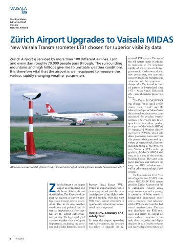 ZÃ¼rich Airport Upgrades to Vaisala MIDAS IV Runway Visual Range ...