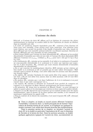 L'axiome du choix