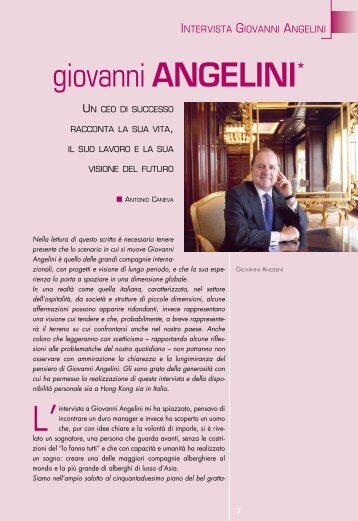 Giovanni Angelini, CEO e Managing Director, per 15 - Job in Tourism