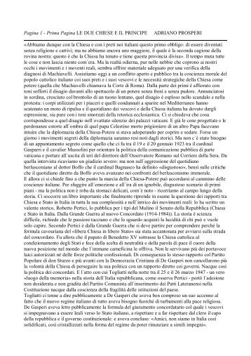 Pagina 1 - Prima Pagina LE DUE CHIESE E IL PRINCIPE ADRIANO ...