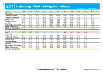 351 Lindesberg - Frövi - Fellingsbro - Arboga