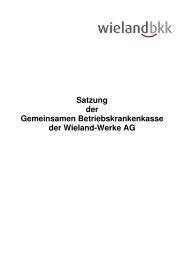 Satzung der Gemeinsamen Betriebskrankenkasse ... - Wieland BKK
