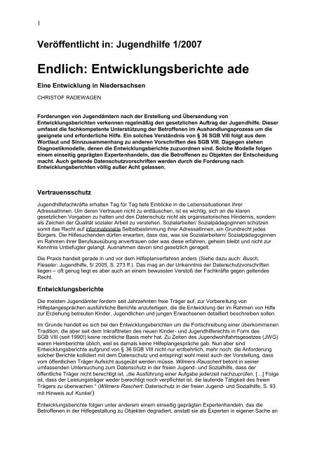 Entwicklungsbericht Schreiben Für Jugendamt Muster Endlich: Entwicklungsberichte ade - VSE-Datenschutz