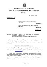 Prefettura di Catania Ufficio Territoriale del Governo AREA 2^