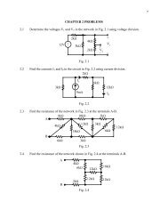 7 CHAPTER 2 PROBLEMS 2.1 Determine the voltages V1 and V2 in ...