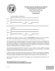 Reference Form - North Carolina Board of Examiners for Engineers ...