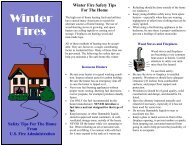 winter fire safety tips brochure - Michigan City, Indiana