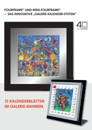 12 KALENDERBLÄTTER IM GALERIE-RAHMEN