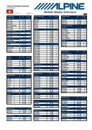 Alpine Preisliste Schweiz