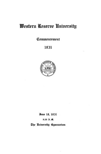 1931 - Case Western Reserve University