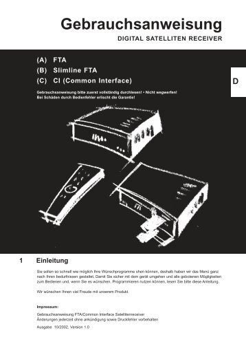 Programmieren des Receivers - Radix