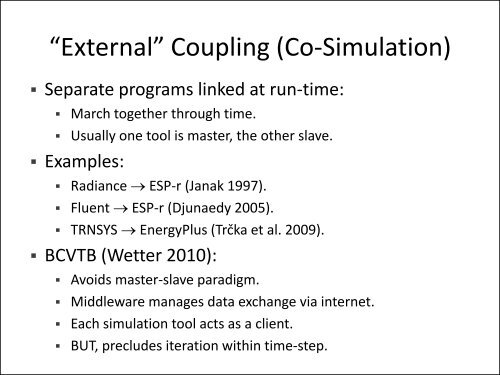 Co-Simulation Between ESP-r and TRNSYS Workshop