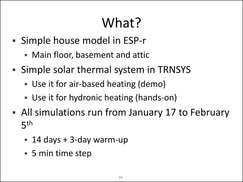 Co-Simulation Between ESP-r and TRNSYS Workshop