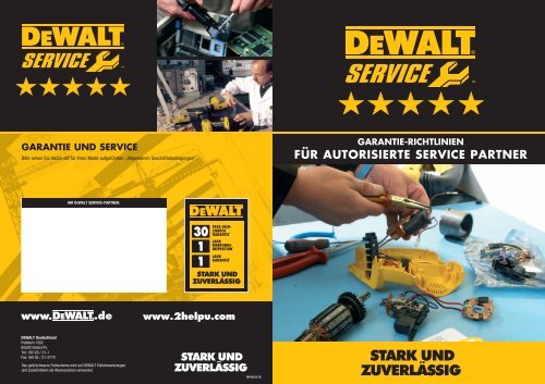 garantie-richtlinien für autorisierte service-partner - DeWalt