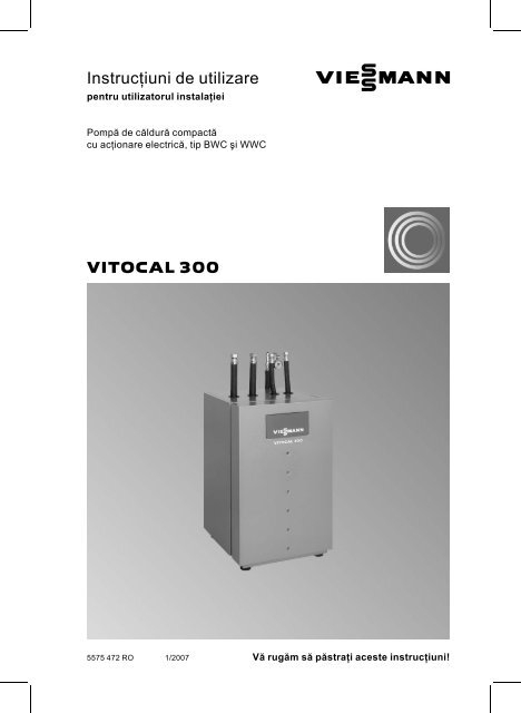 Vitocal 300 tip BWC si WWC1.6 MB - Viessmann