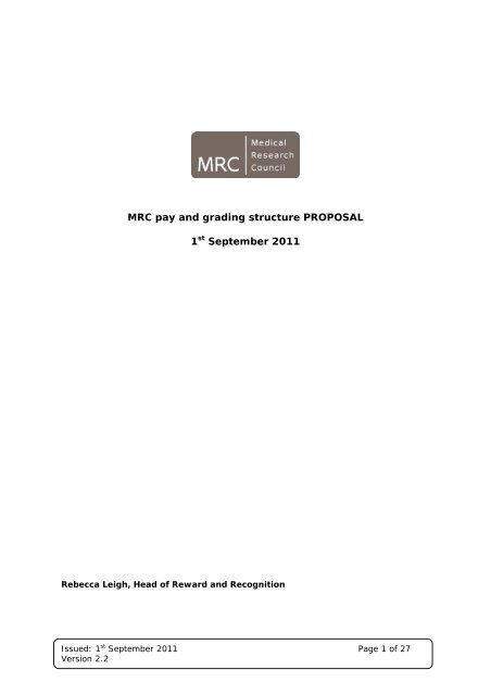 MRC pay and grading structure - UCU