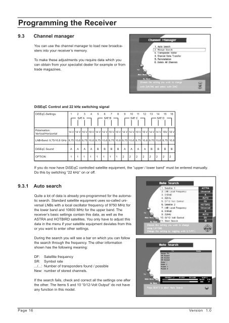 Programming the Receiver - Radix