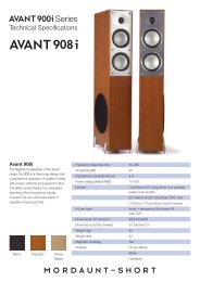 Avant 908i spec sheets - Supersonido