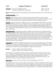 4:121 Organic Chemistry I Fall, 2013 - Department of Chemistry