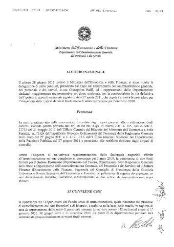 Accordo del 28 giugno 2011 (PDF - 1,81 MB) - DAG - MEF