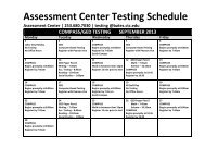 Assessment Center Testing Schedule - Bates Technical College